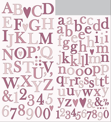 Heidi Grace - The Garden - Garden Alpha Stickers  (sold in 3's)